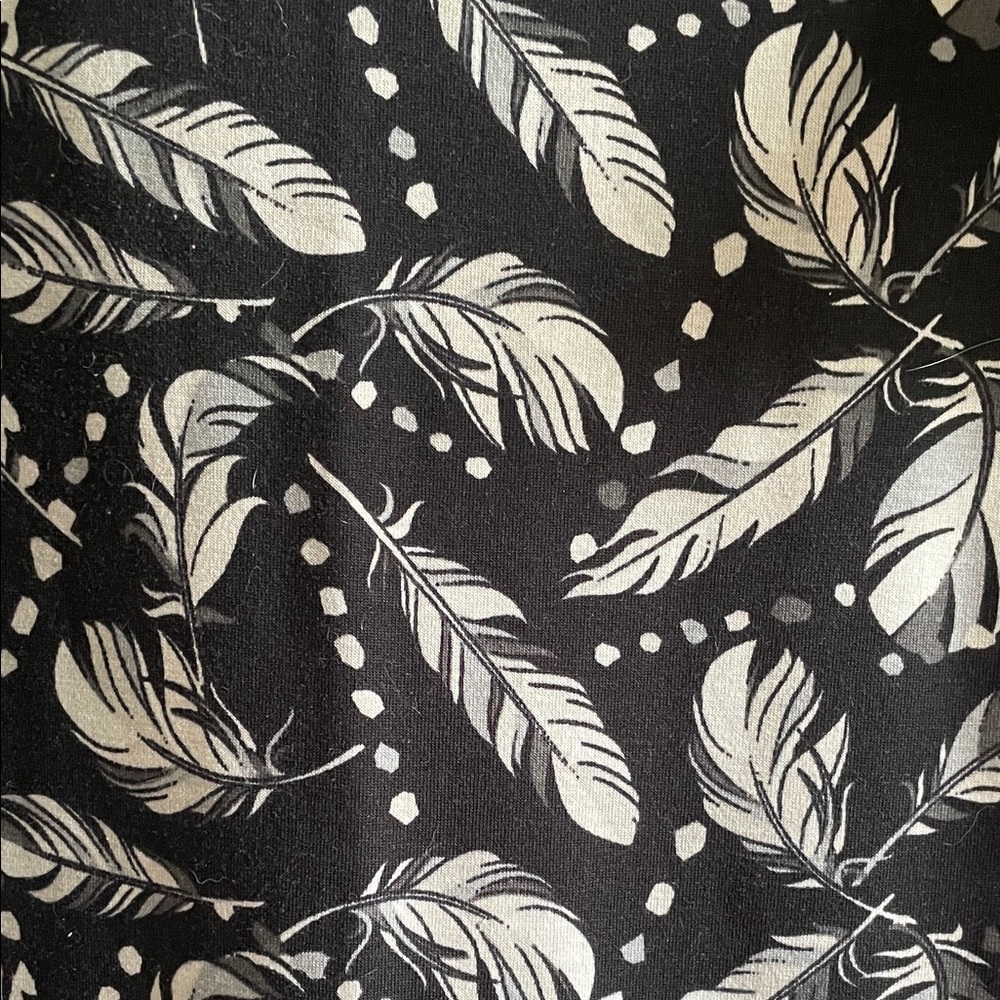2for$20 Lularoe Julia dress Black and White Feathers pattern pencil dress - Picture 3 of 4